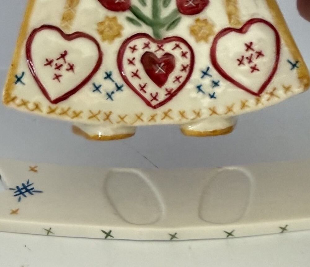 Villeroy & Boch Lucia's Christmas Angel Holding Candle Holder Folk Art With Box